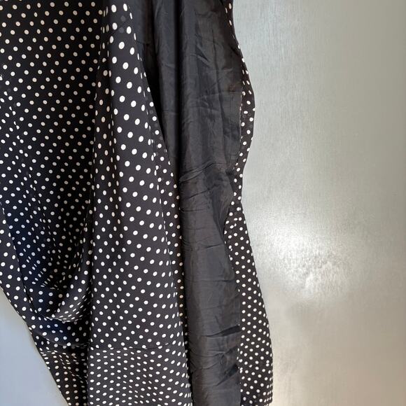 Vintage CYNTHIA HOWIE Women's 8 Sleeveless Black Polka Dot Maxi Dress Flowy - Picture 10 of 10